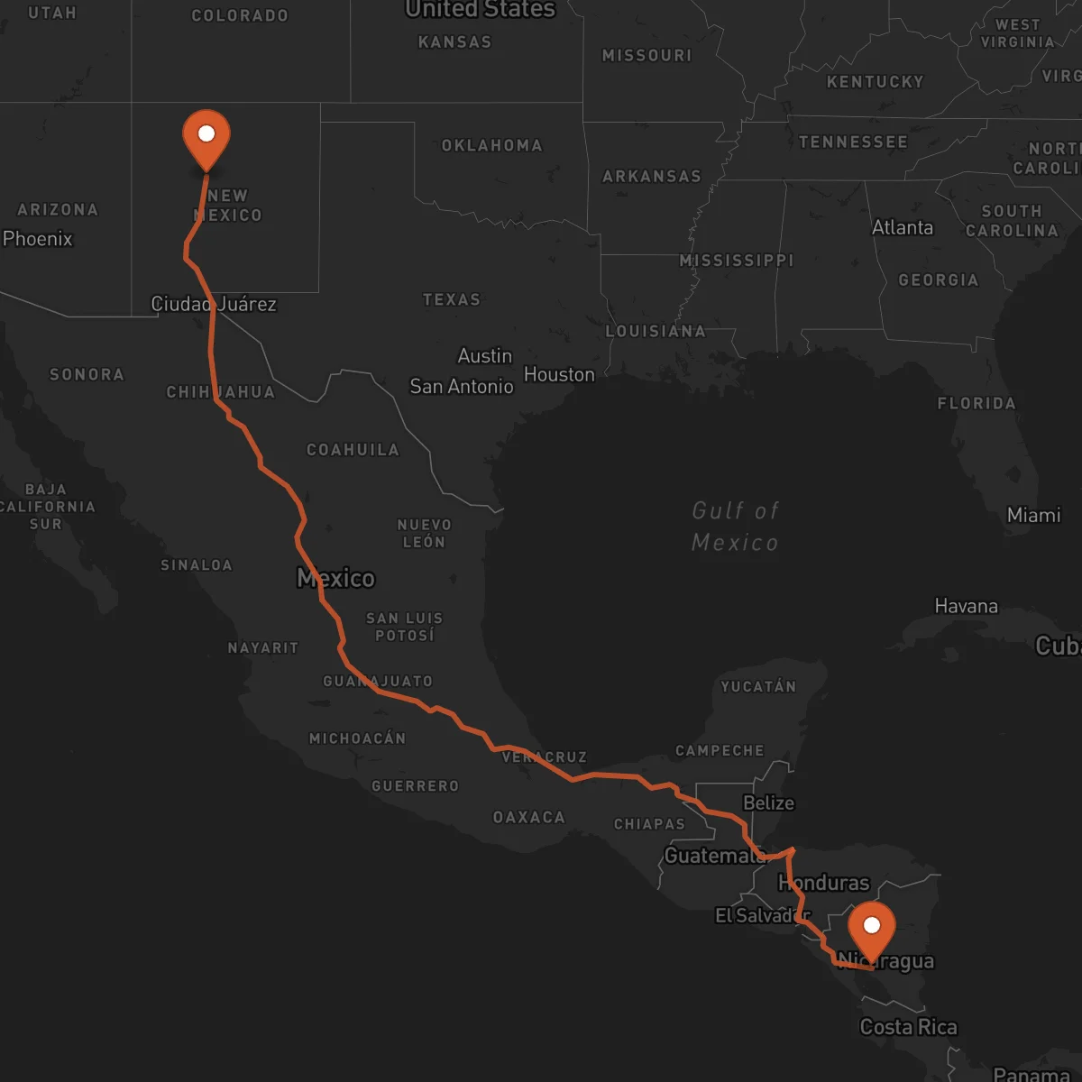Ruta Juigalpa - Albuquerque