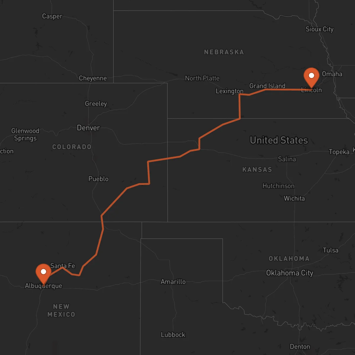 Ruta Albuquerque - Lincoln