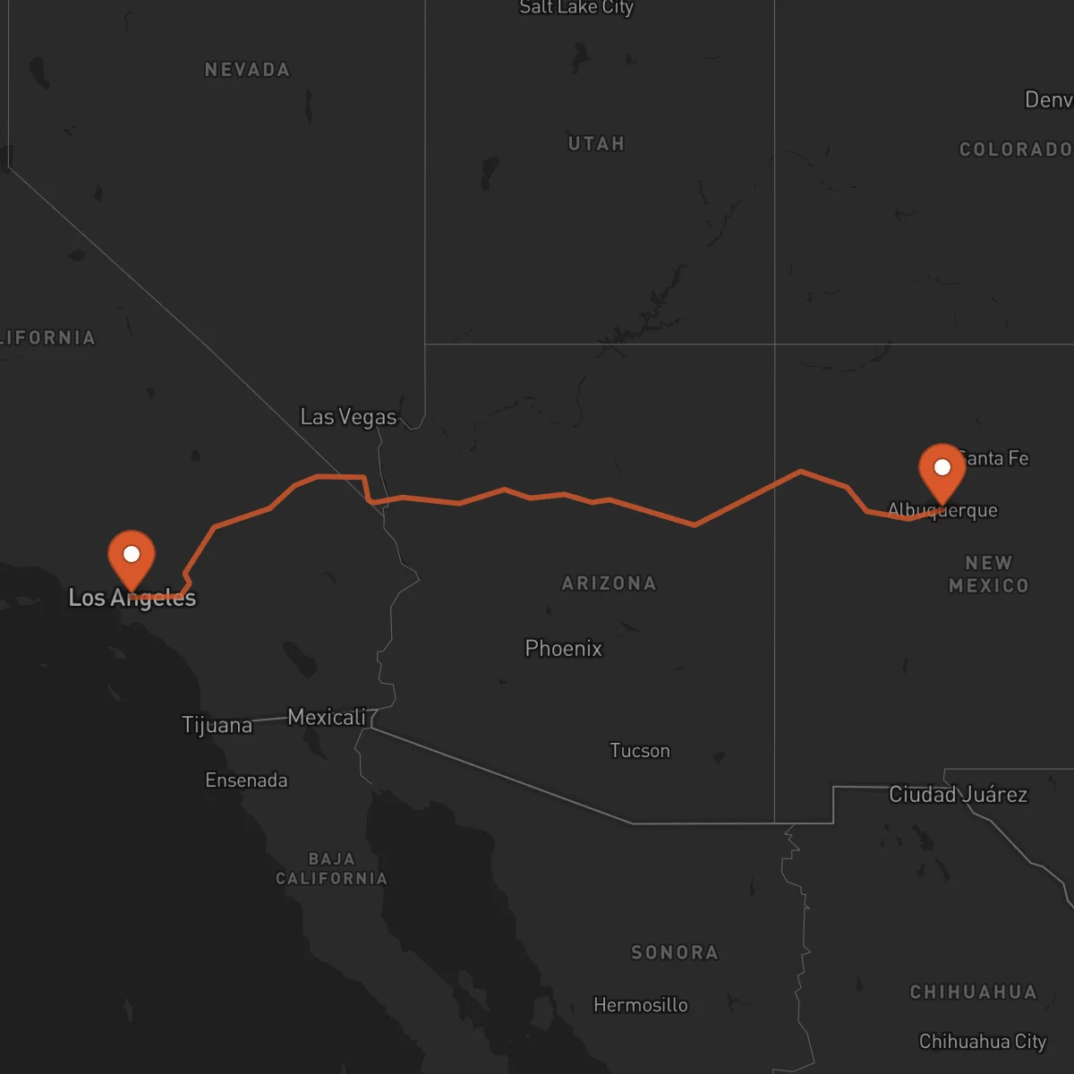 Ruta Albuquerque - Los Angeles