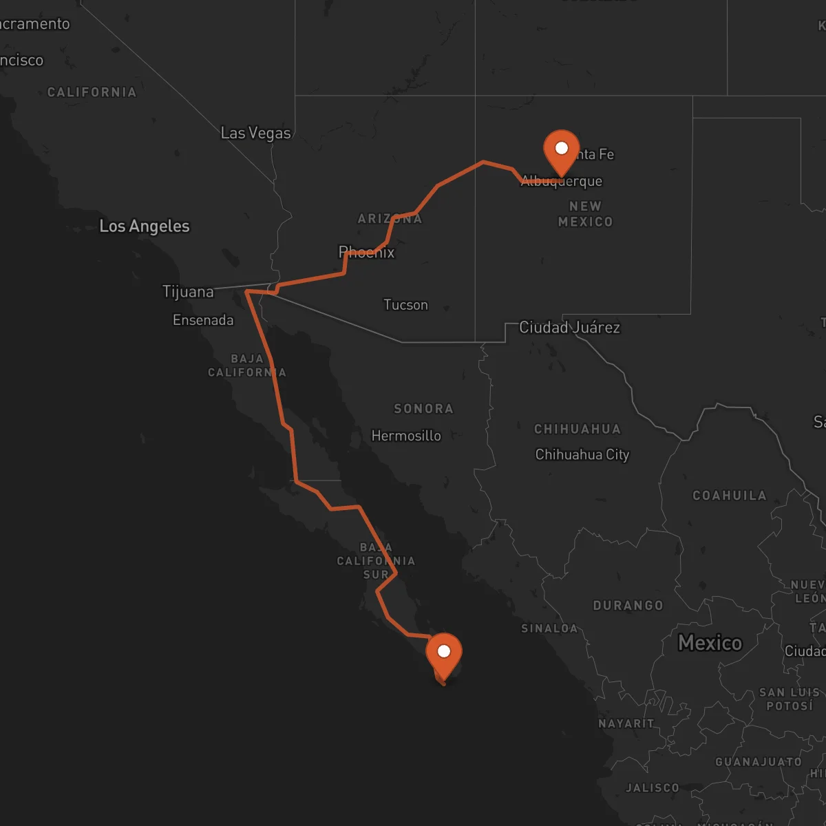 Ruta Albuquerque - Los Cabos