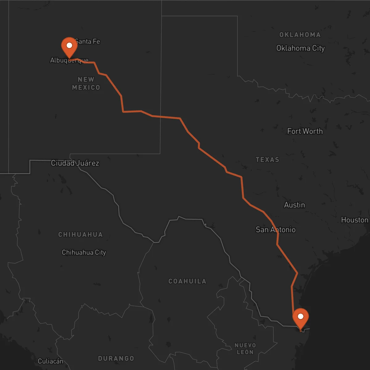 Ruta Albuquerque - Matamoros