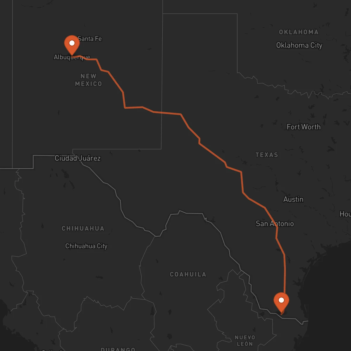 Ruta Albuquerque - McAllen