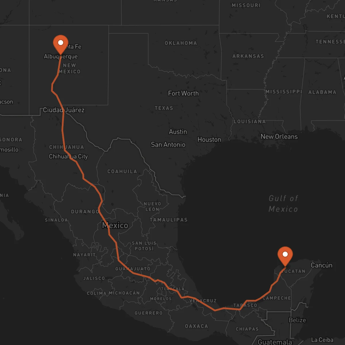 Ruta Albuquerque - Mérida