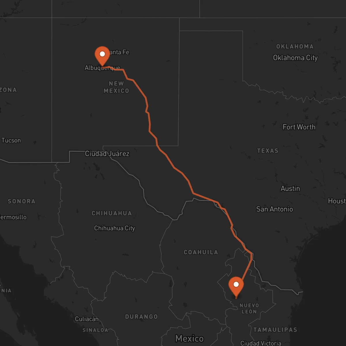 Ruta Albuquerque - Monterrey