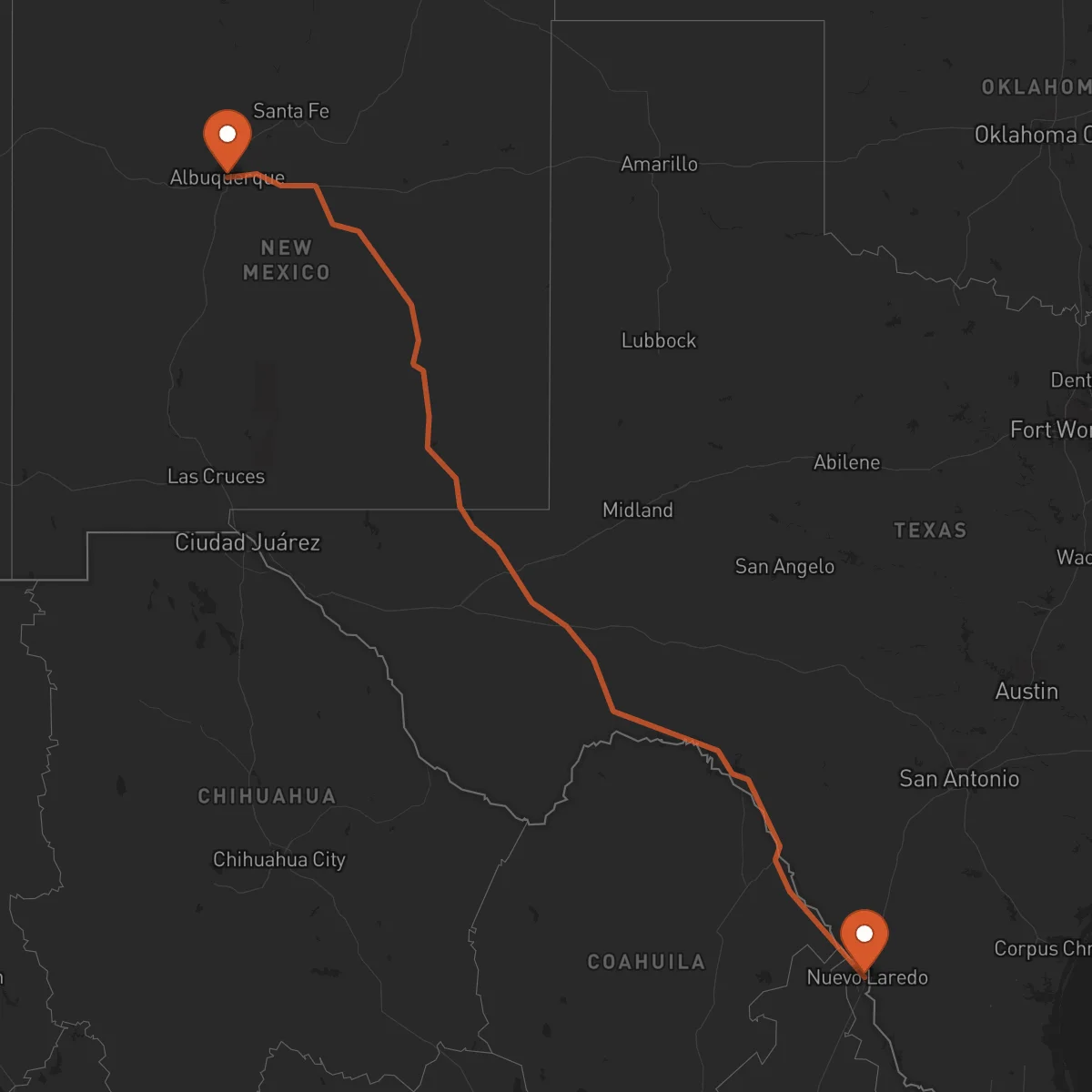 Ruta Albuquerque - Nuevo Laredo