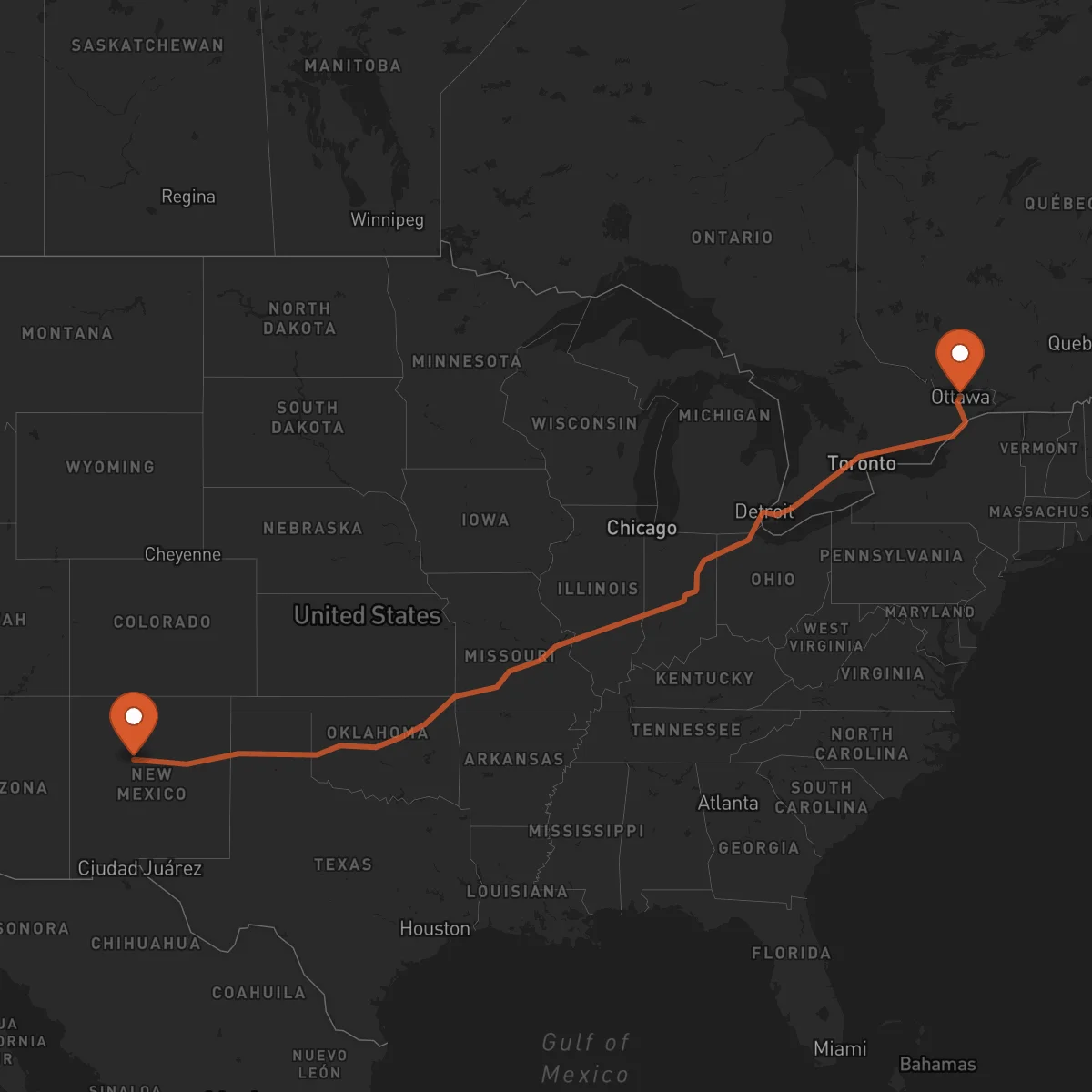 Ruta Albuquerque - Ottawa
