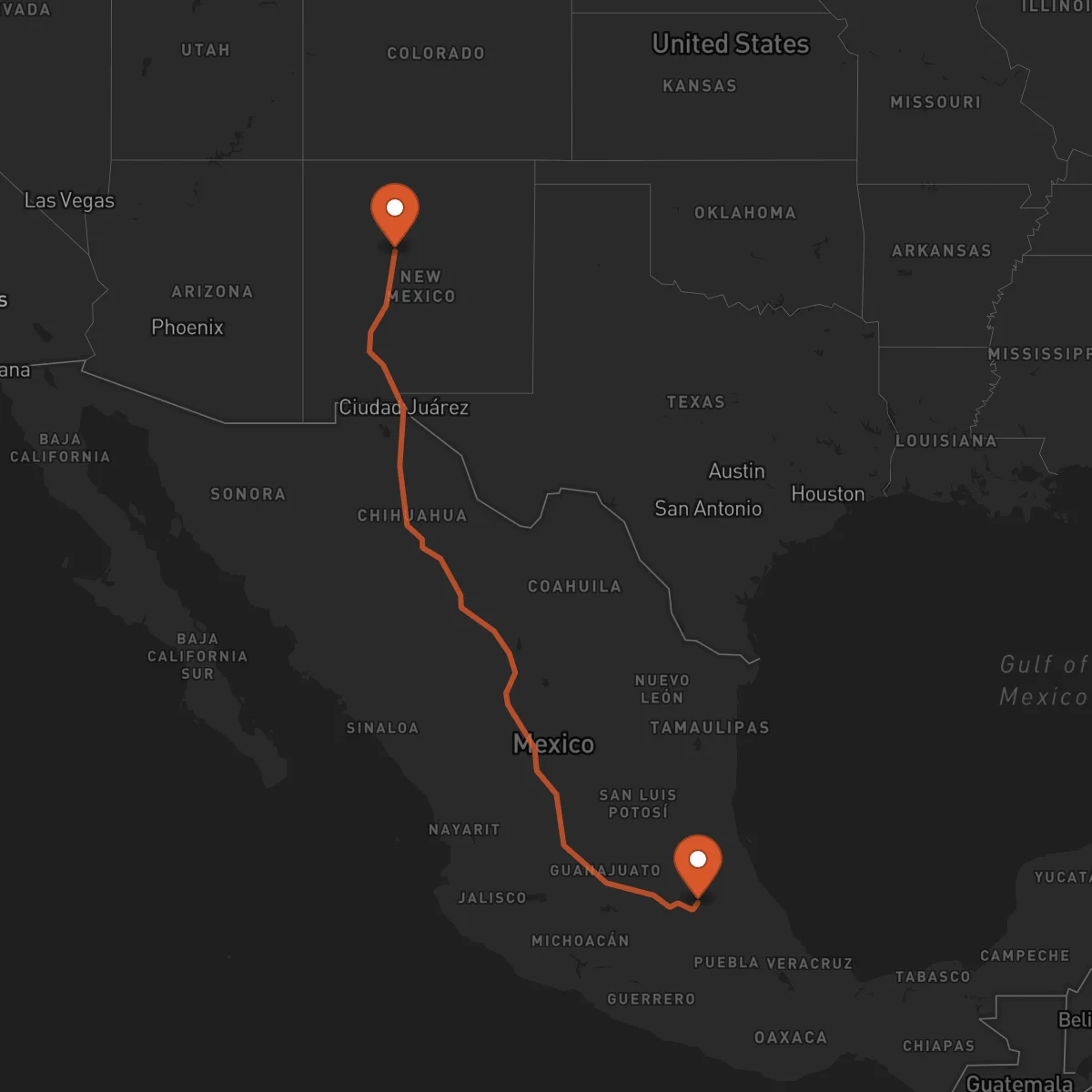 Ruta Albuquerque - Pachuca de Soto