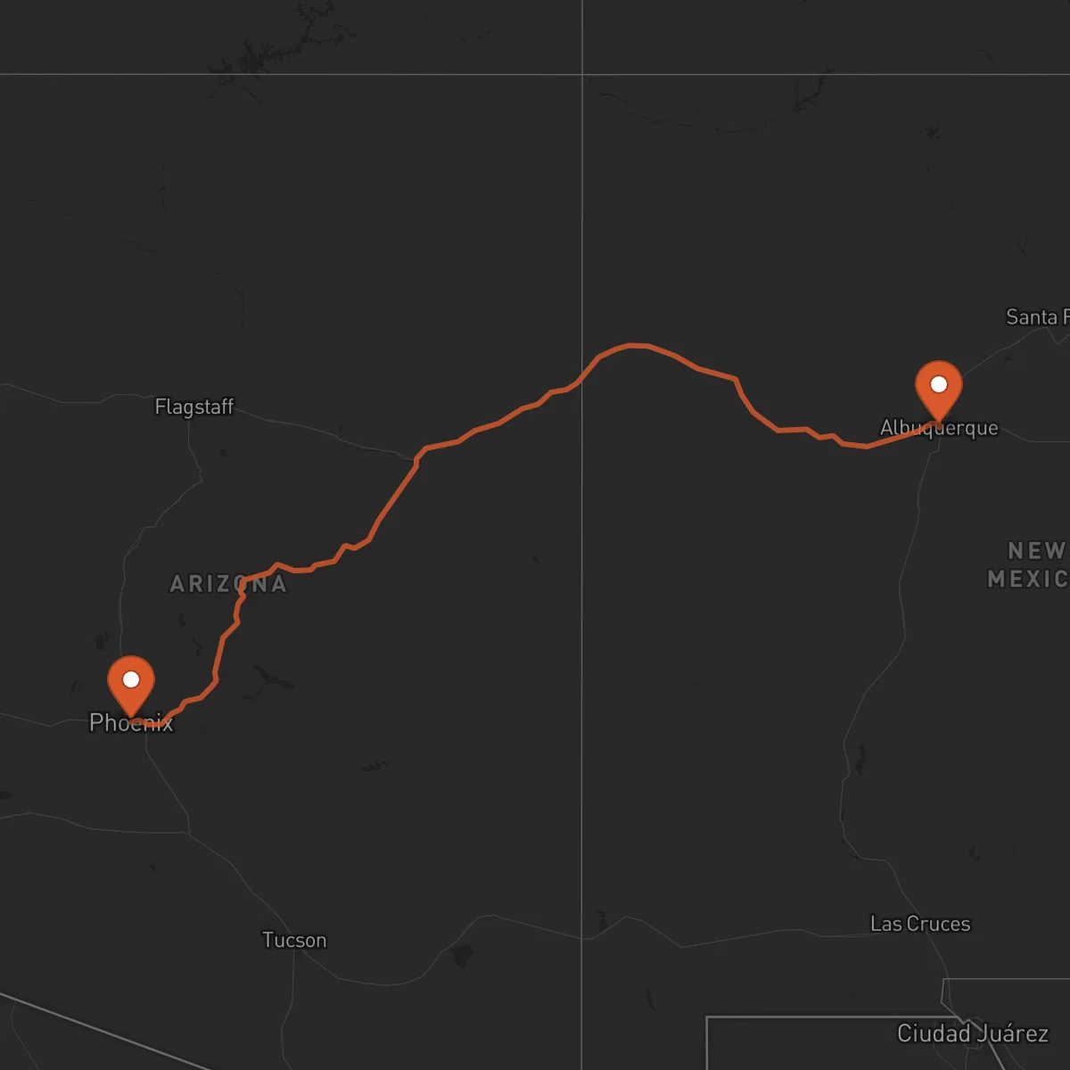 Ruta Albuquerque - Phoenix
