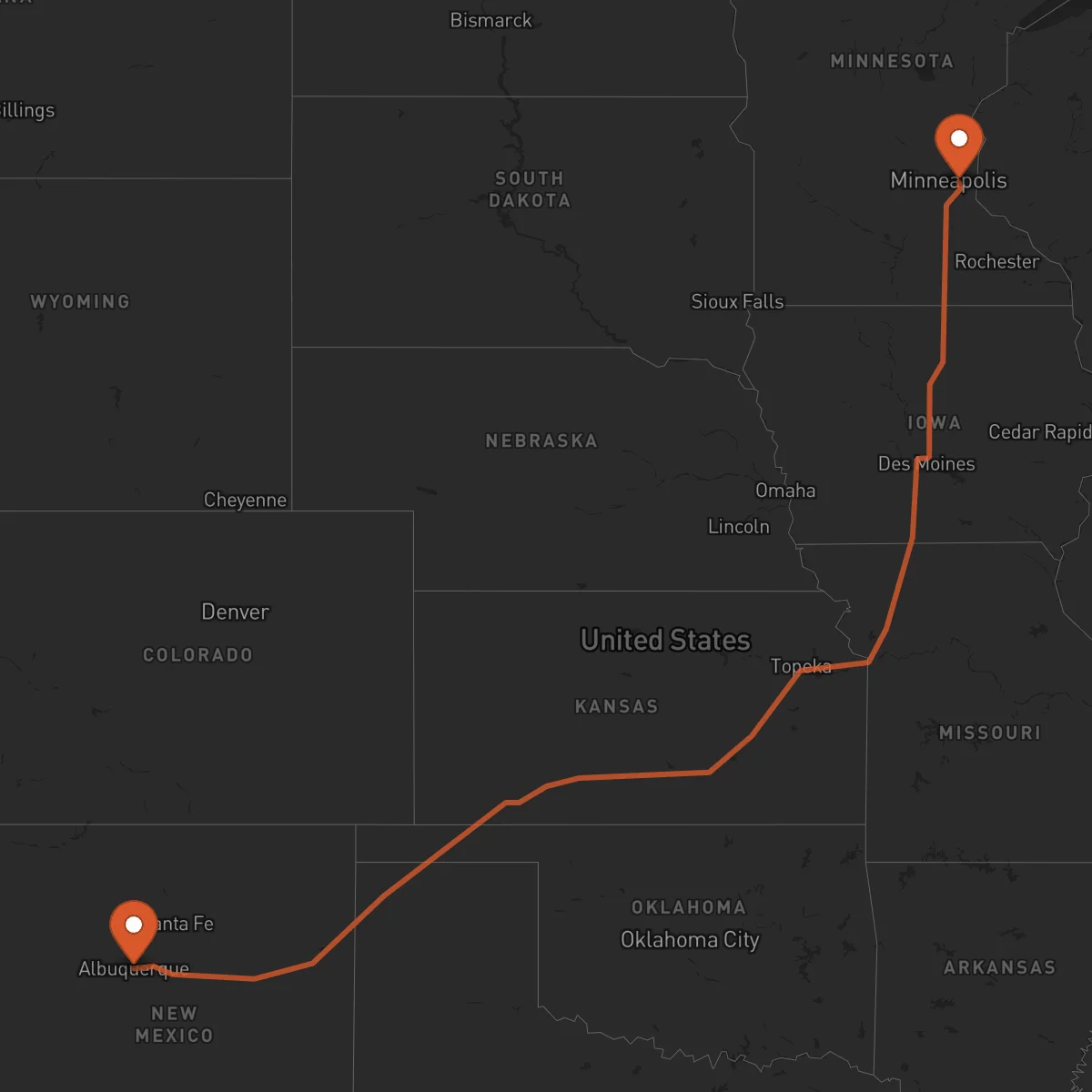 Ruta Albuquerque - Saint Paul