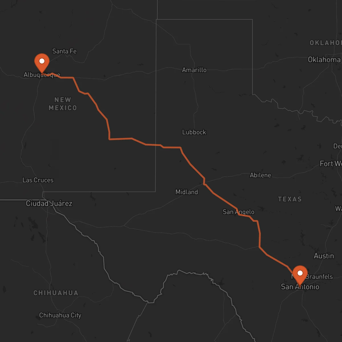 Ruta Albuquerque - San Antonio