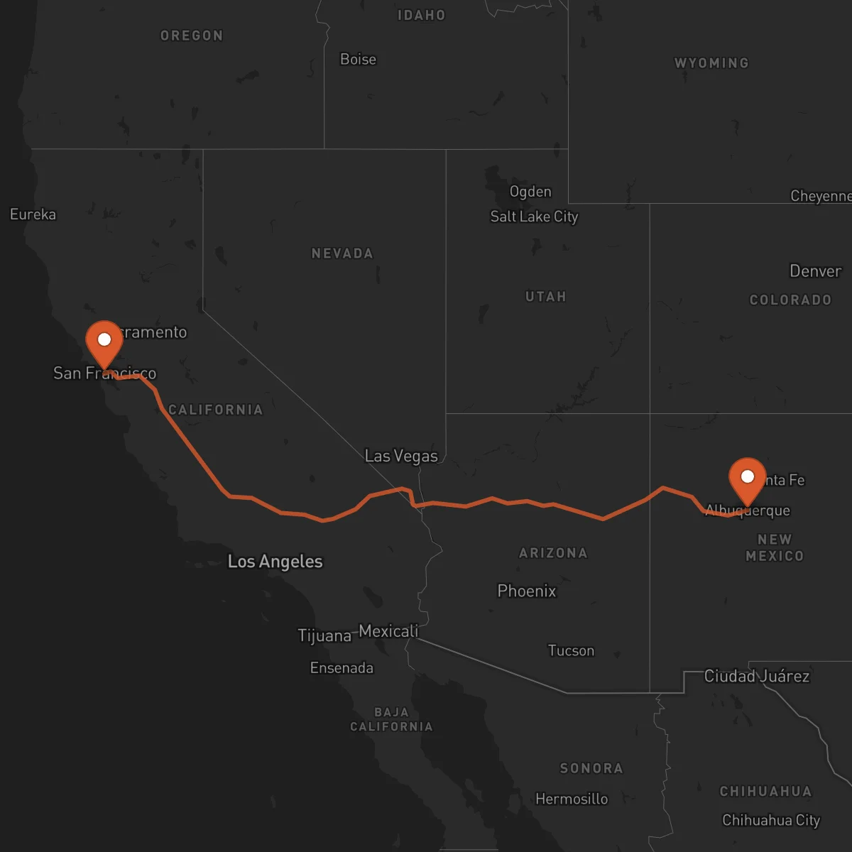 Ruta Albuquerque - San Francisco