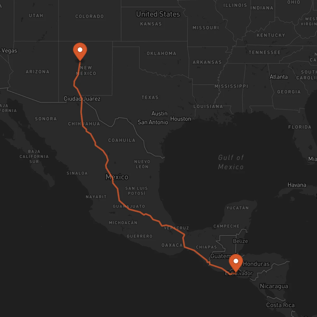 Ruta San Salvador - Albuquerque