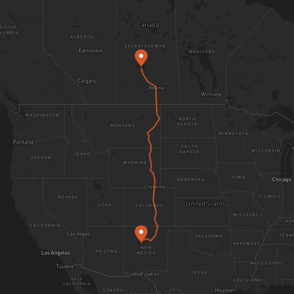 Ruta Saskatoon - Albuquerque