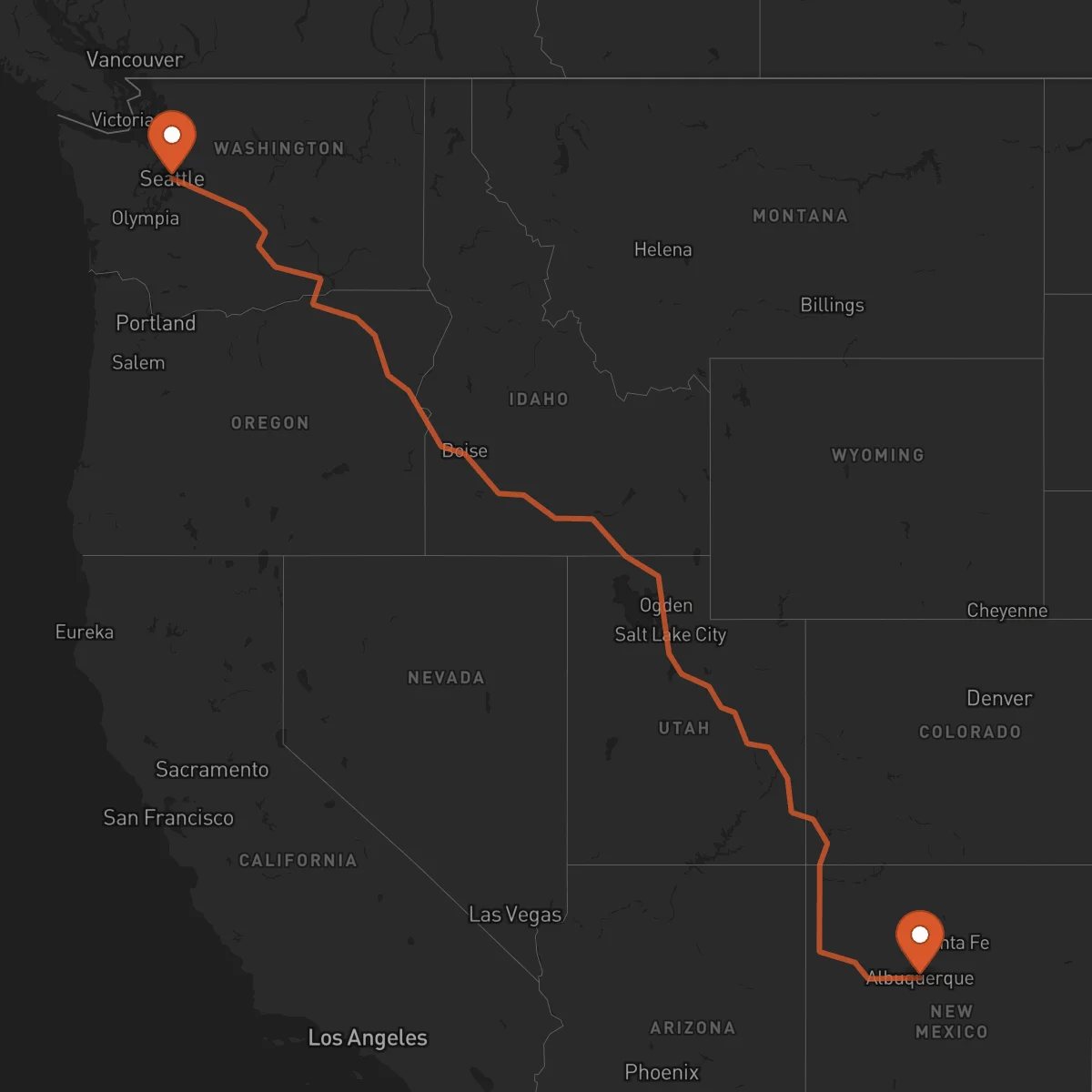 Ruta Albuquerque - Seattle