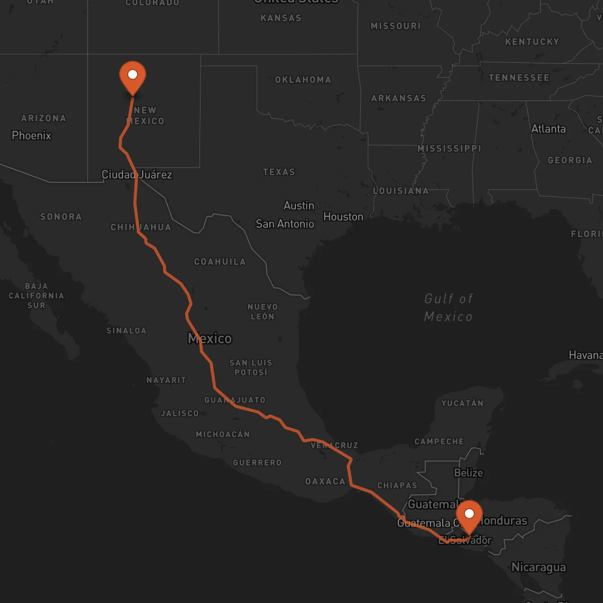 Ruta Albuquerque - Sensuntepeque
