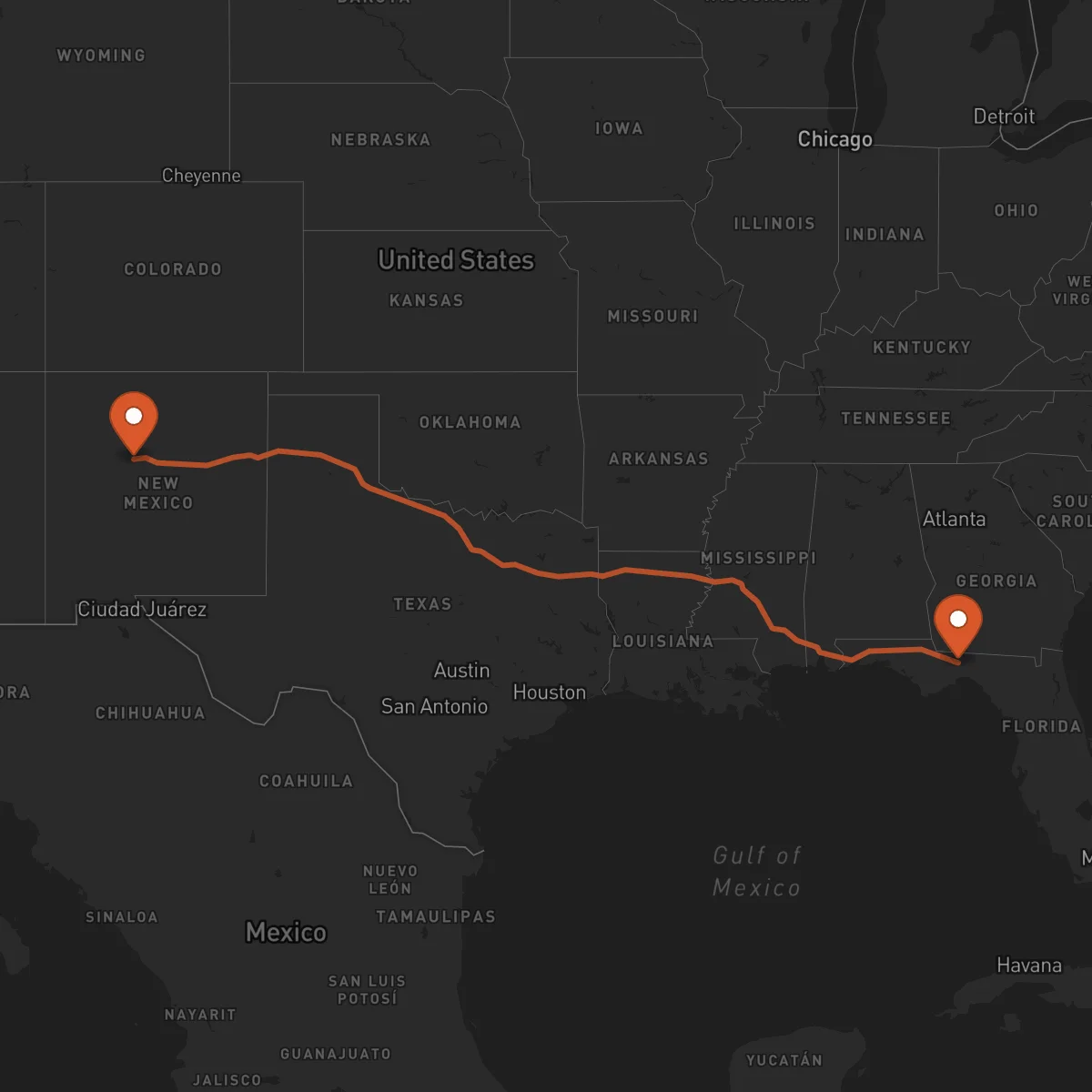 Ruta Albuquerque - Tallahassee