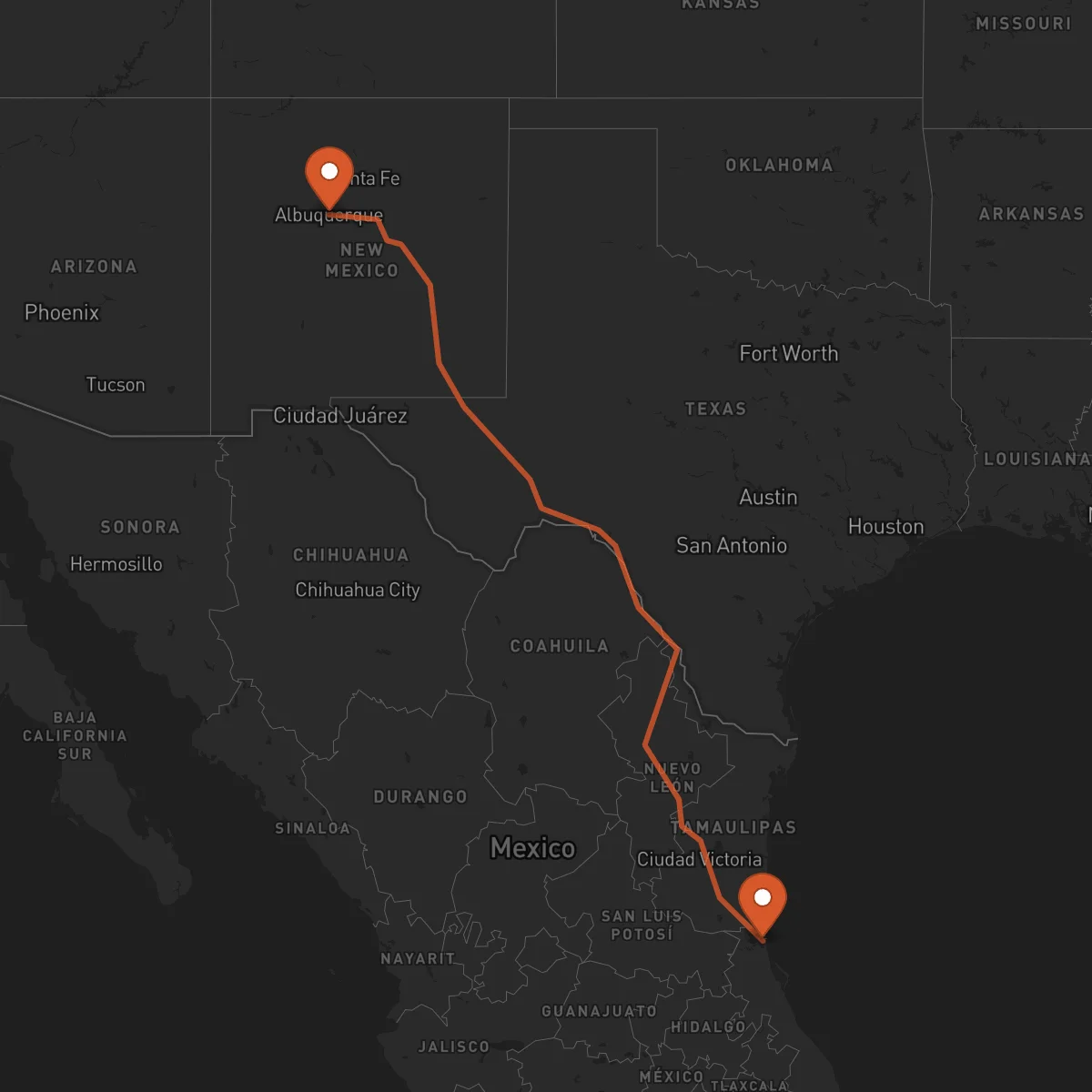 Ruta Tampico - Albuquerque