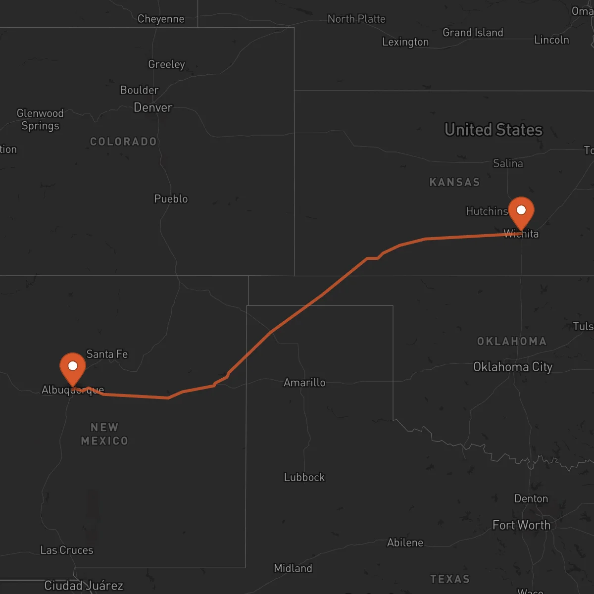 Ruta Wichita - Albuquerque