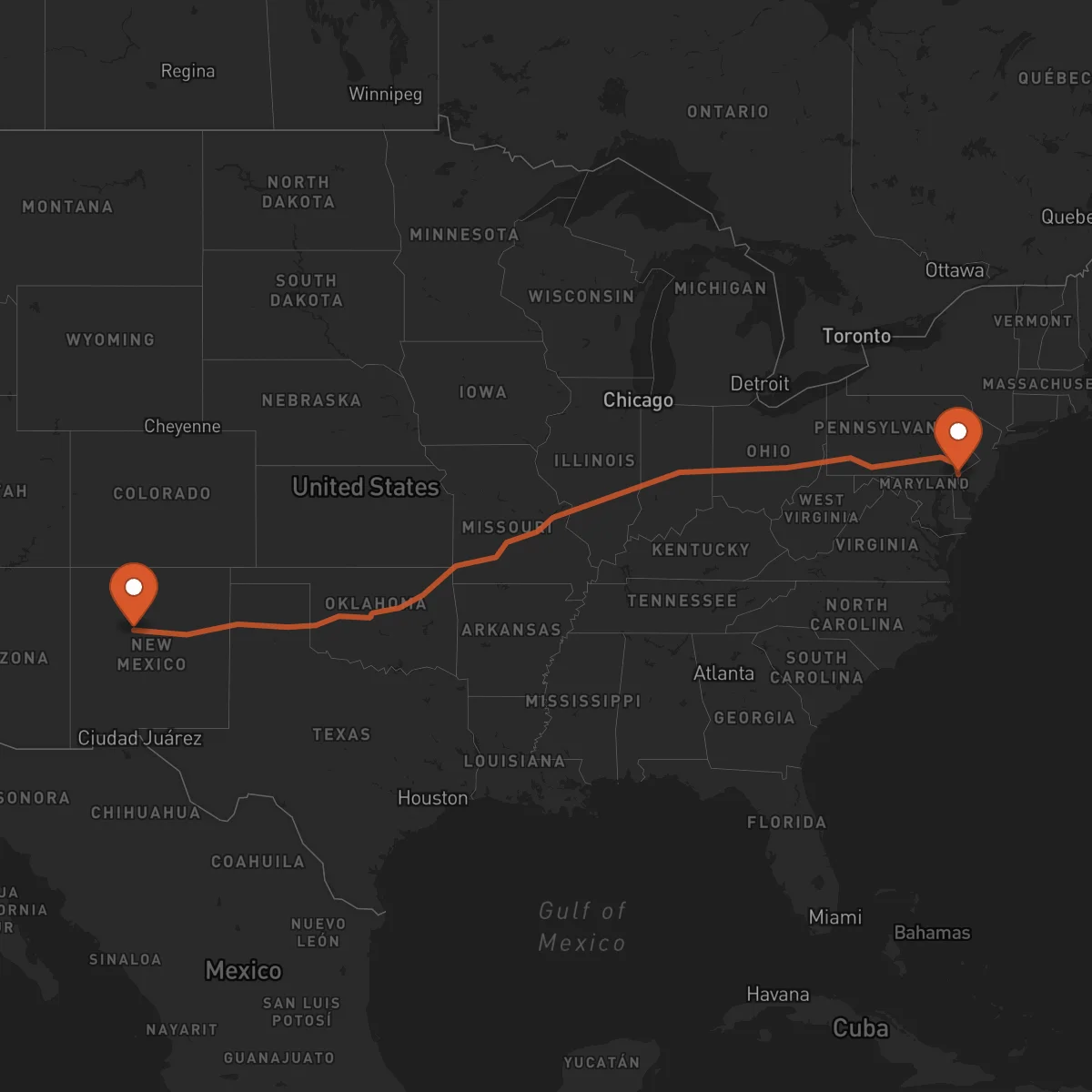 Ruta Albuquerque - Wilmington