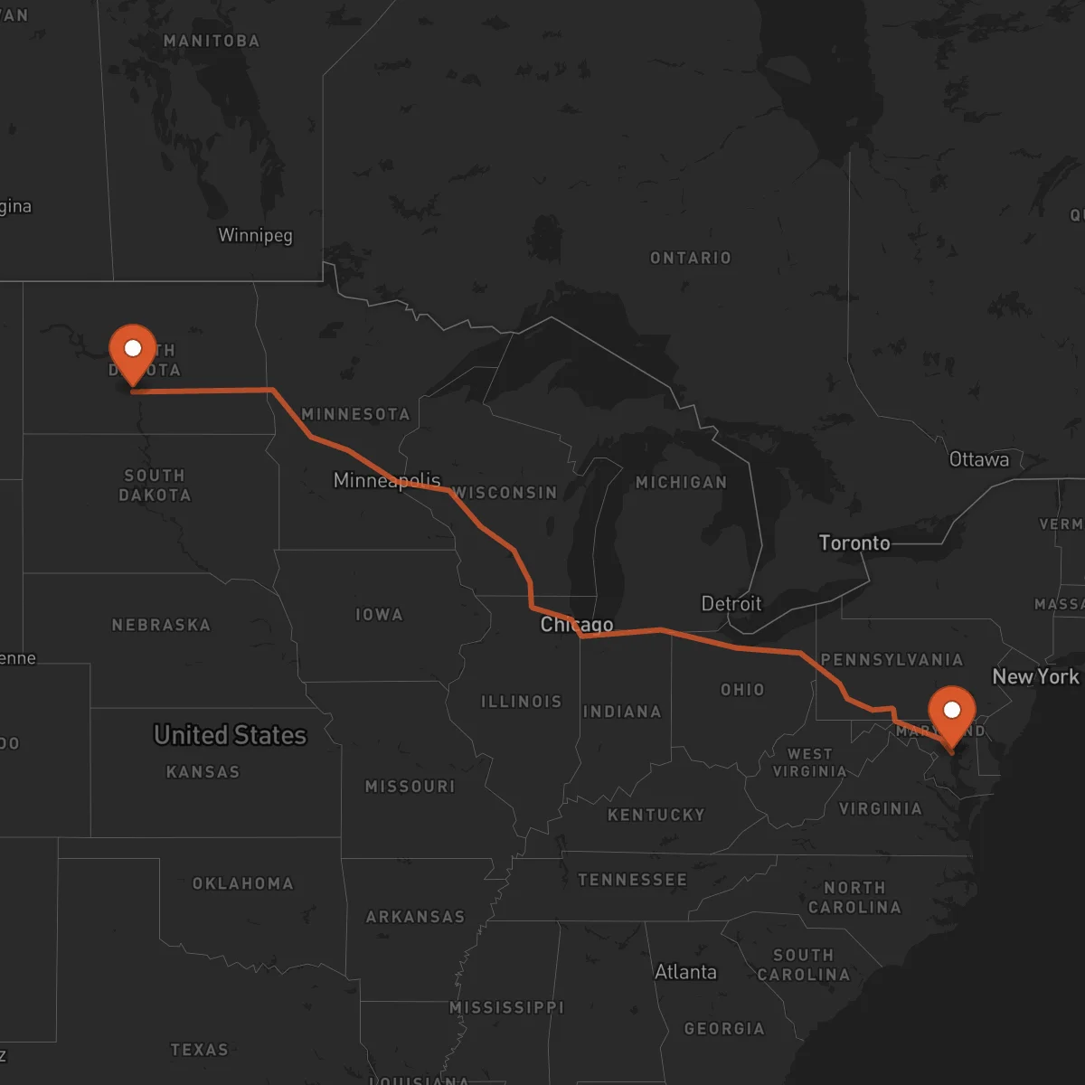 Ruta Annapolis - Bismarck
