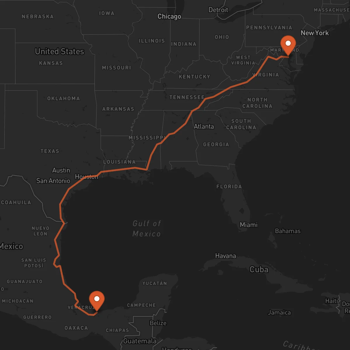 Ruta Annapolis - Coatzacoalcos