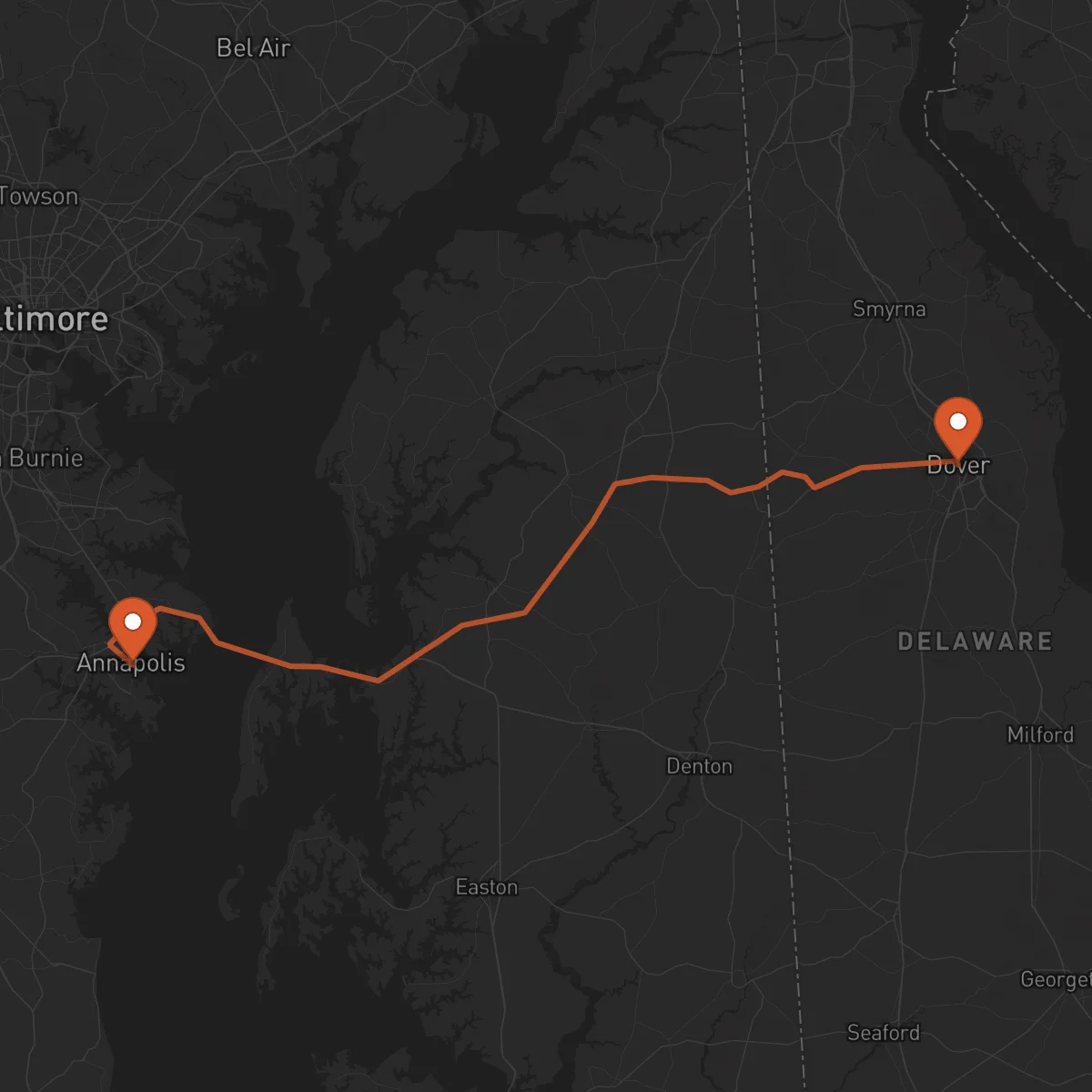 Ruta Annapolis - Dover