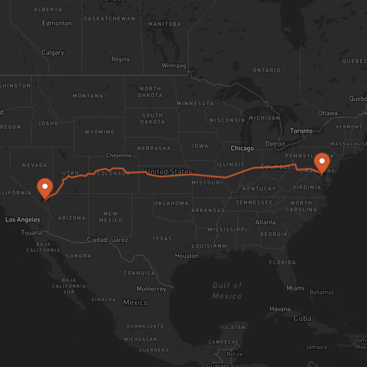 Ruta Las Vegas - Annapolis