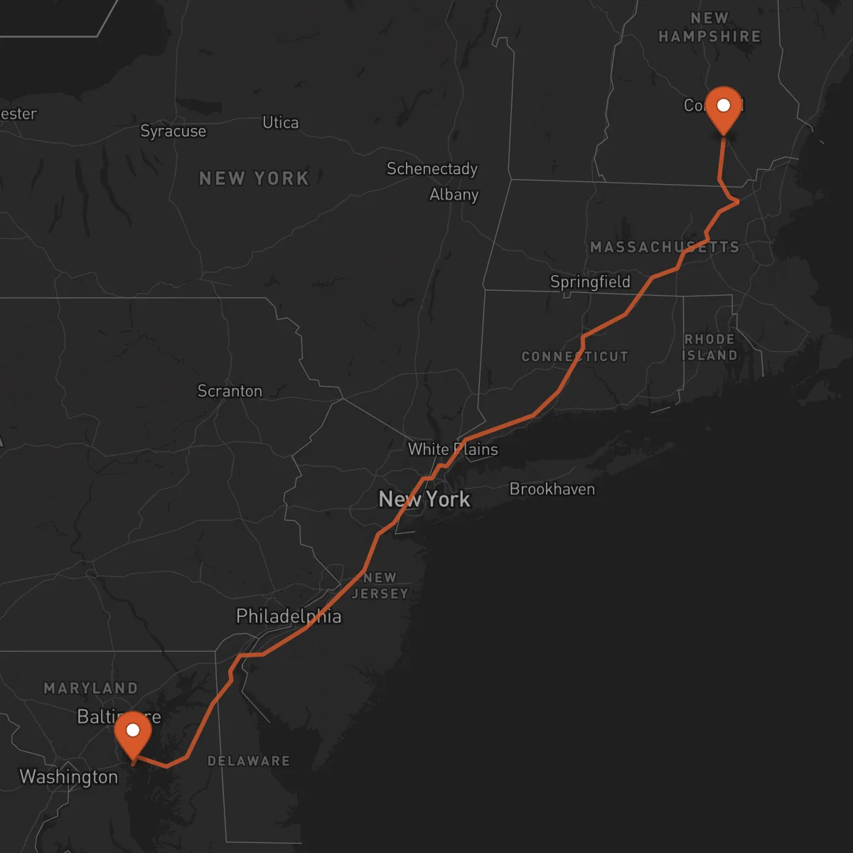 Ruta Annapolis - Manchester