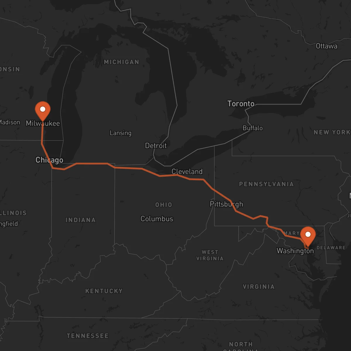 Ruta Milwaukee - Annapolis