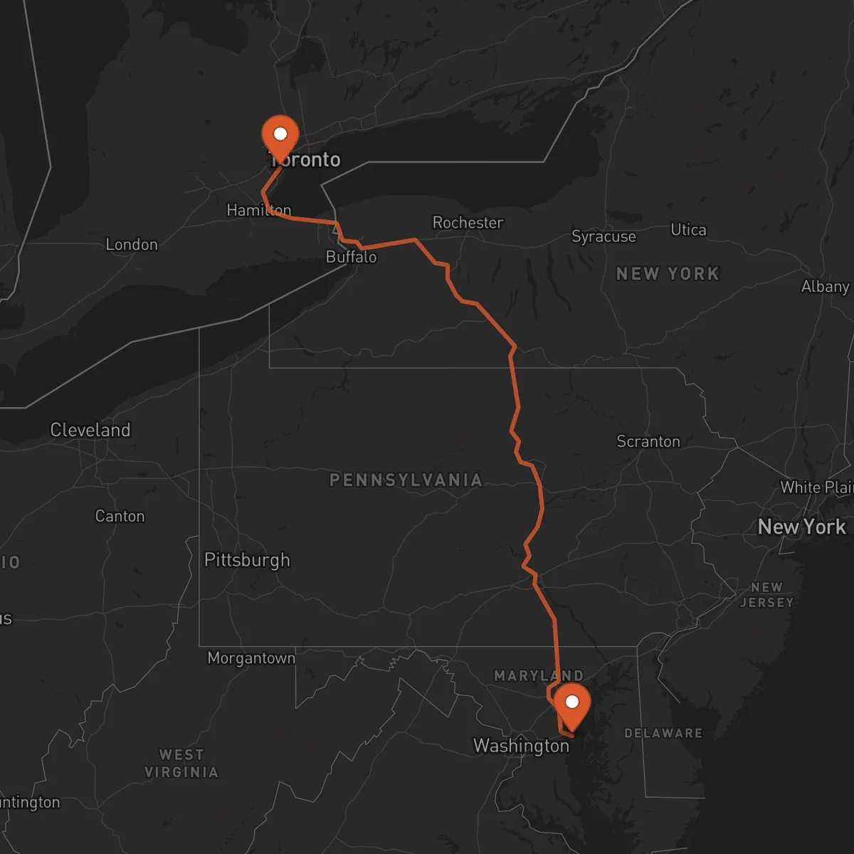 Ruta Annapolis - Mississauga