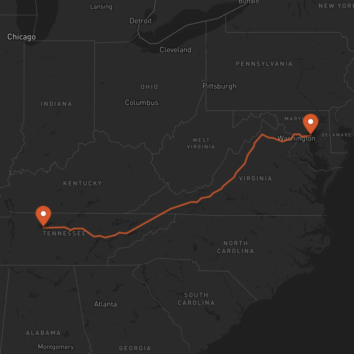 Ruta Annapolis - Nashville