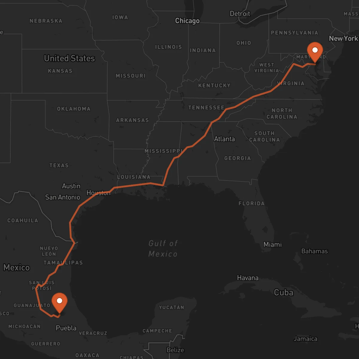 Ruta Pachuca de Soto - Annapolis