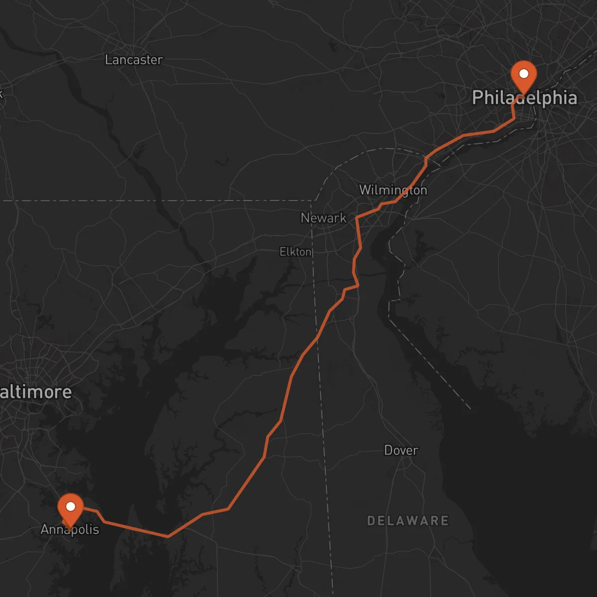 Ruta Annapolis - Philadelphie