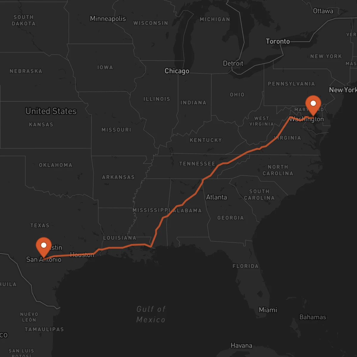 Ruta Annapolis - San Antonio
