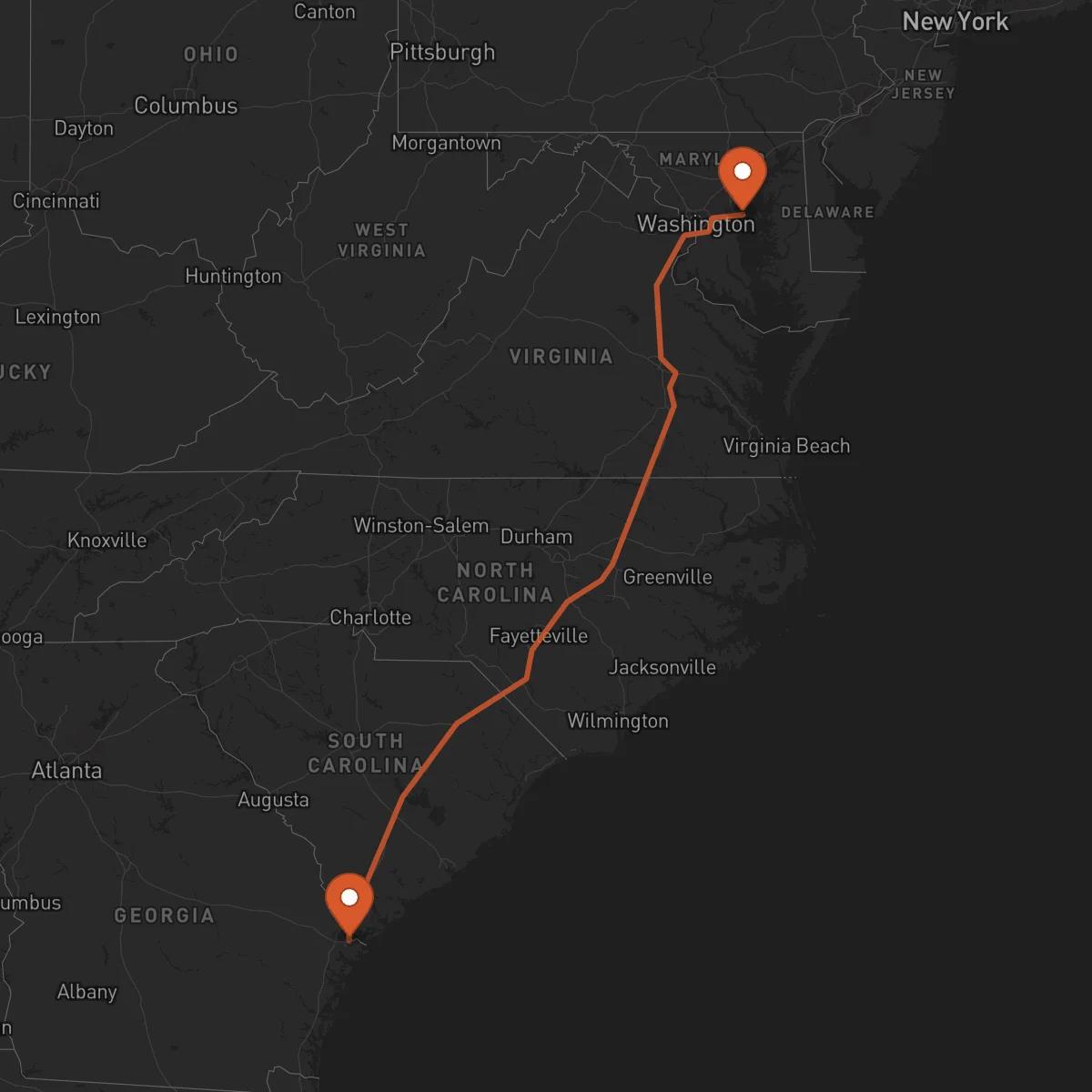 Ruta Savannah - Annapolis
