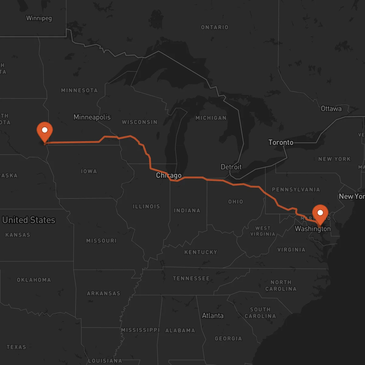 Ruta Annapolis - Sioux Falls
