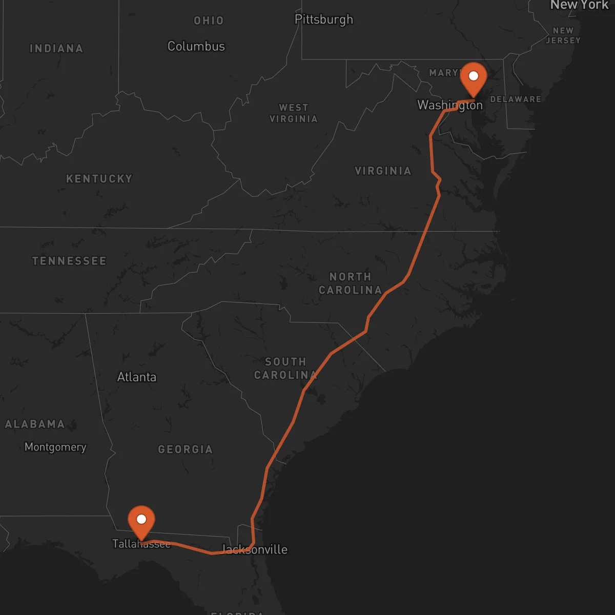 Ruta Annapolis - Tallahassee