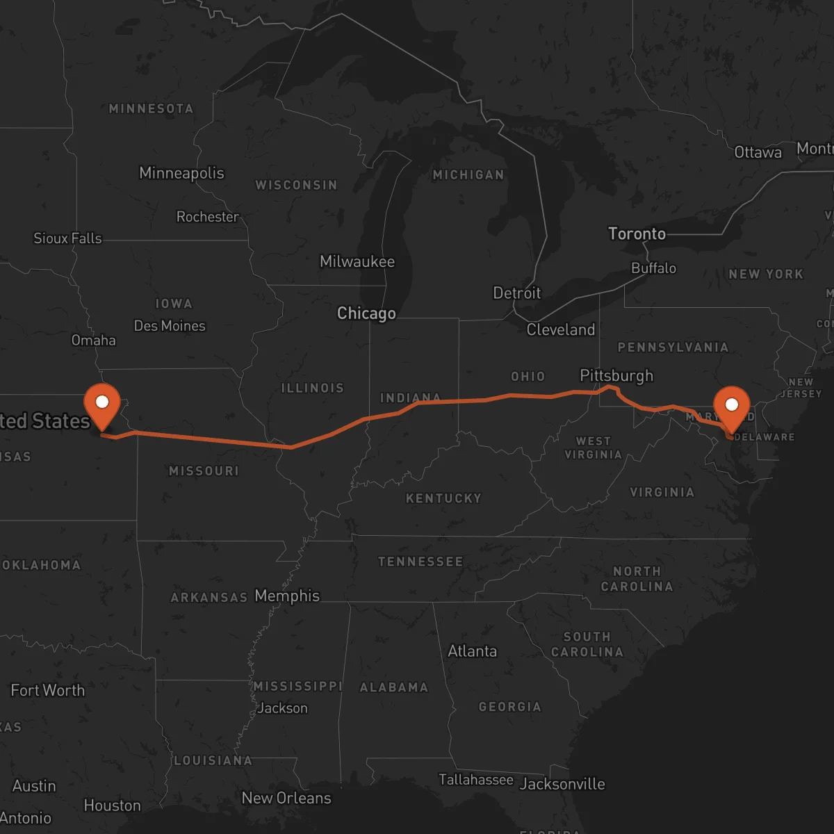 Ruta Annapolis - Topeka