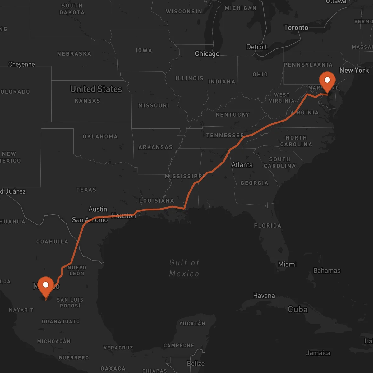 Ruta Zacatecas - Annapolis