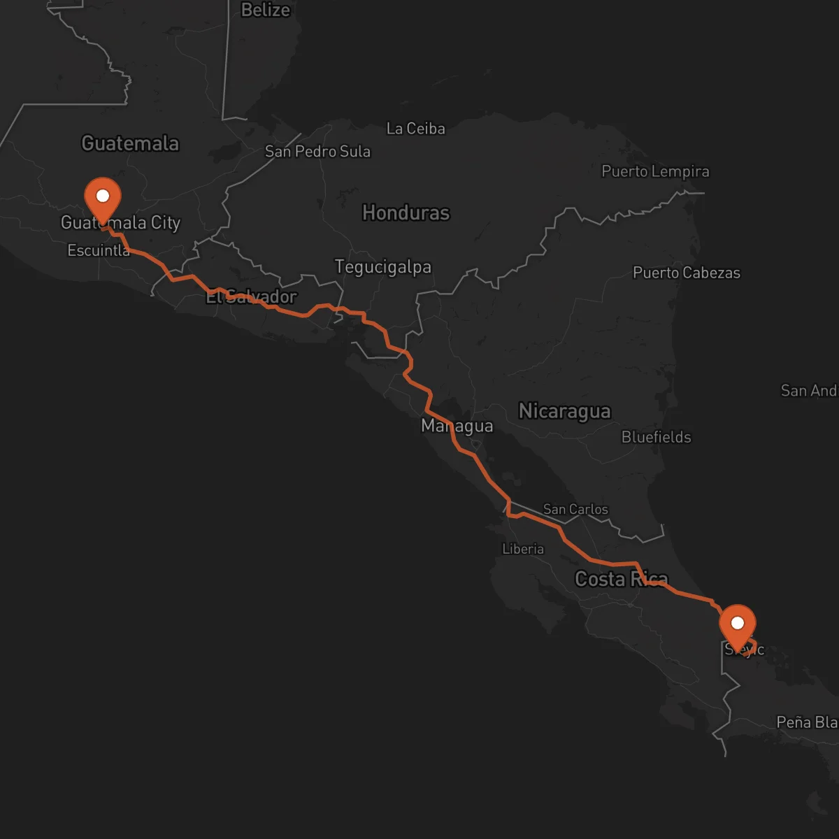 Ruta Bocas del Toro - Antigua Guatemala