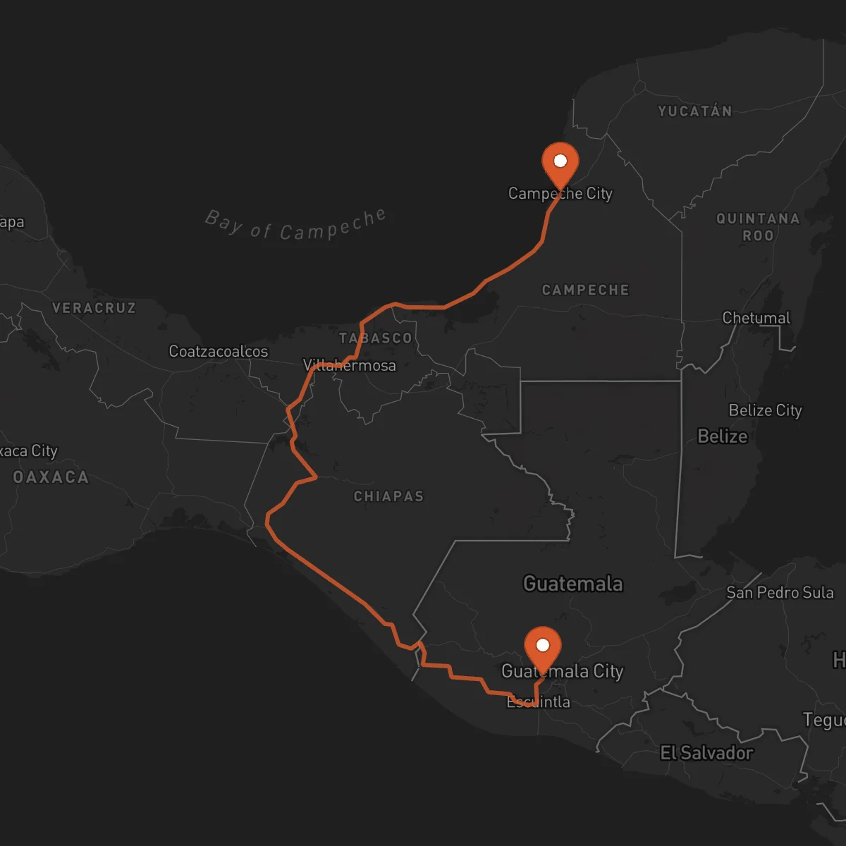 Ruta Antigua Guatemala - Campeche