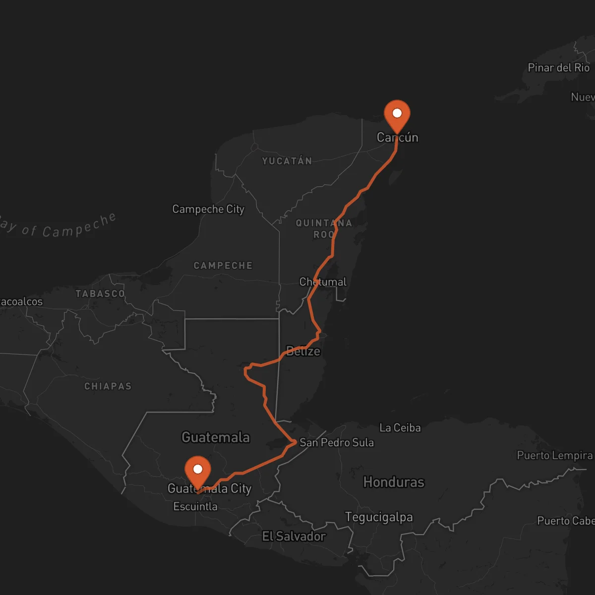 Ruta Antigua Guatemala - Cancún
