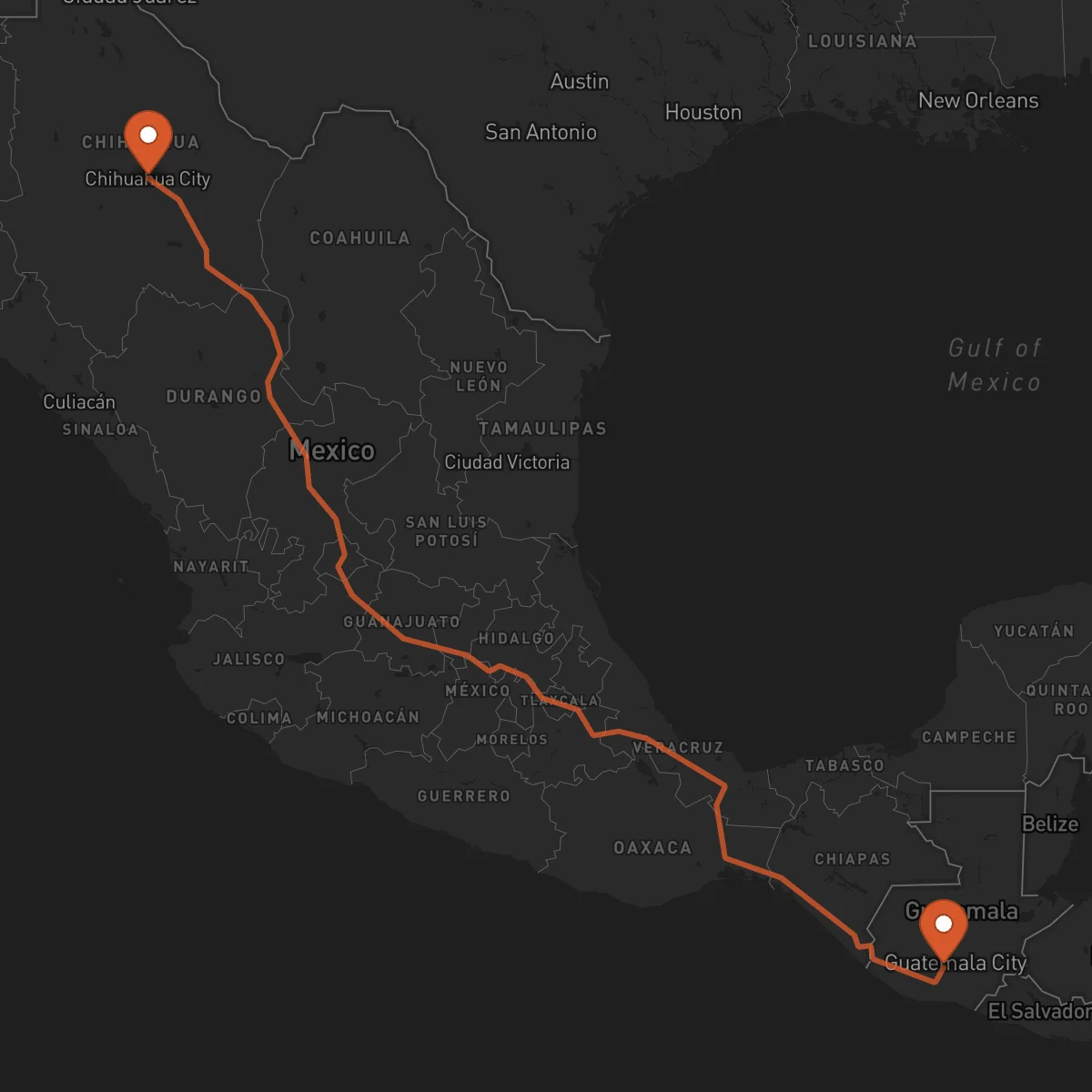 Ruta Antigua Guatemala - Chihuahua