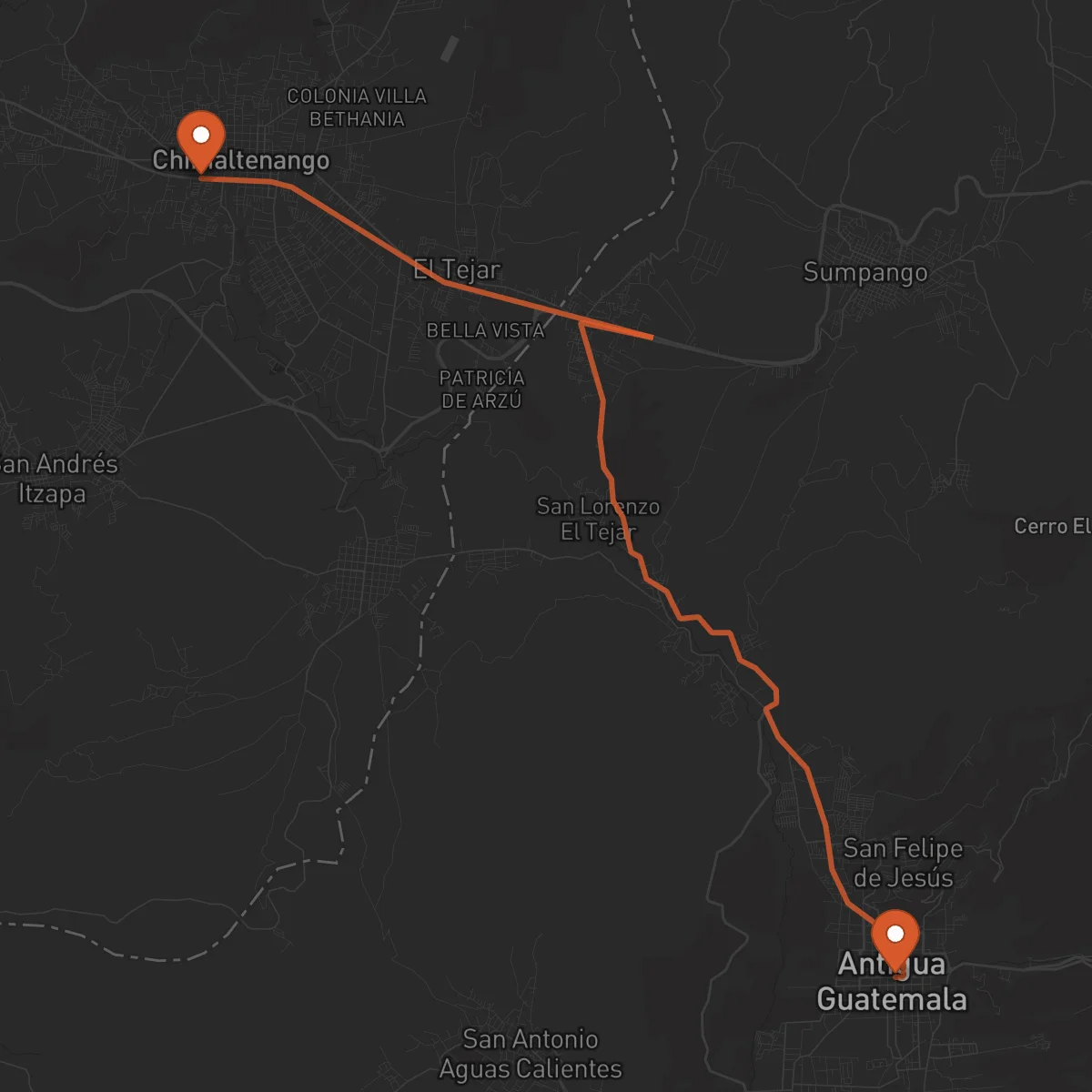 Ruta Chimaltenango - Antigua Guatemala