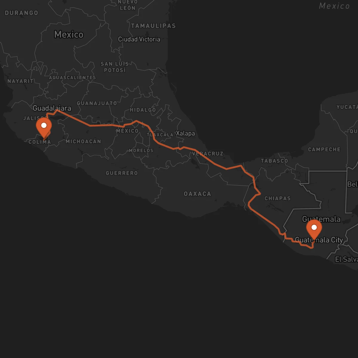 Ruta Antigua Guatemala - Colima