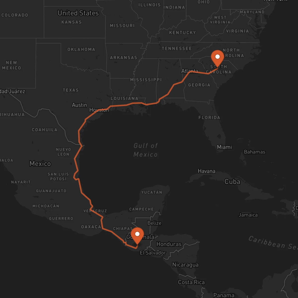 Ruta Antigua Guatemala - Columbia
