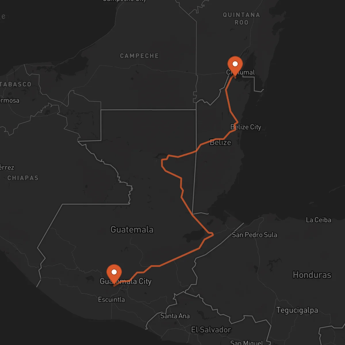Ruta Antígua Guatemala - Corozal Town