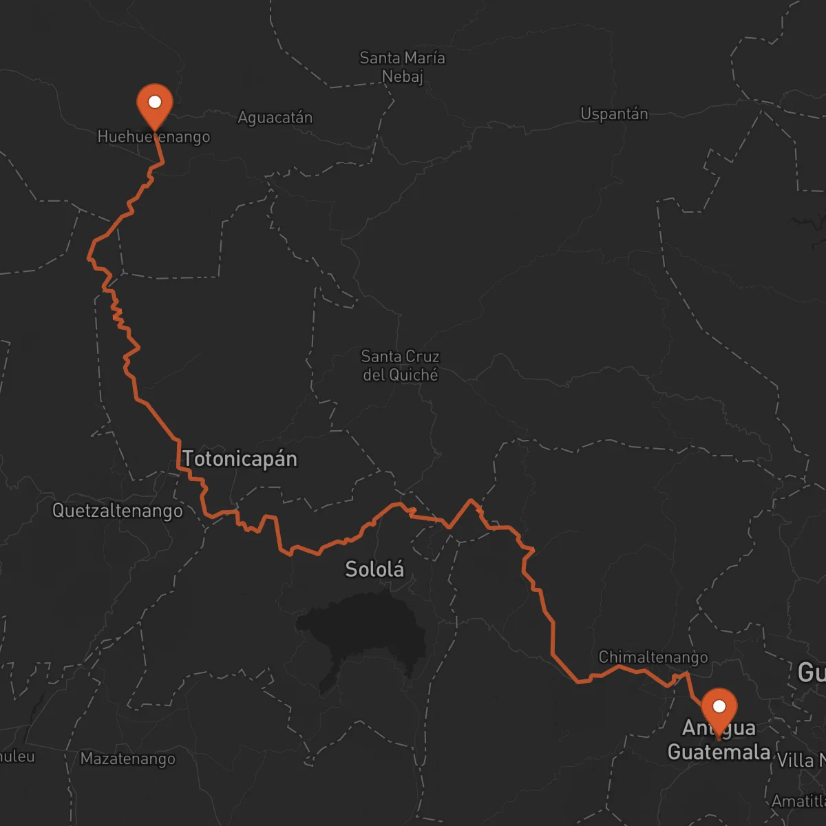 Ruta Huehuetenango - Antigua Guatemala