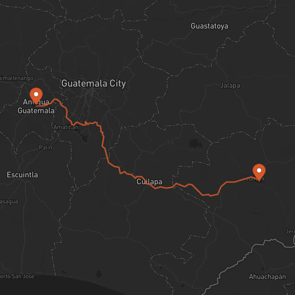 Ruta Antigua Guatemala - Jutiapa