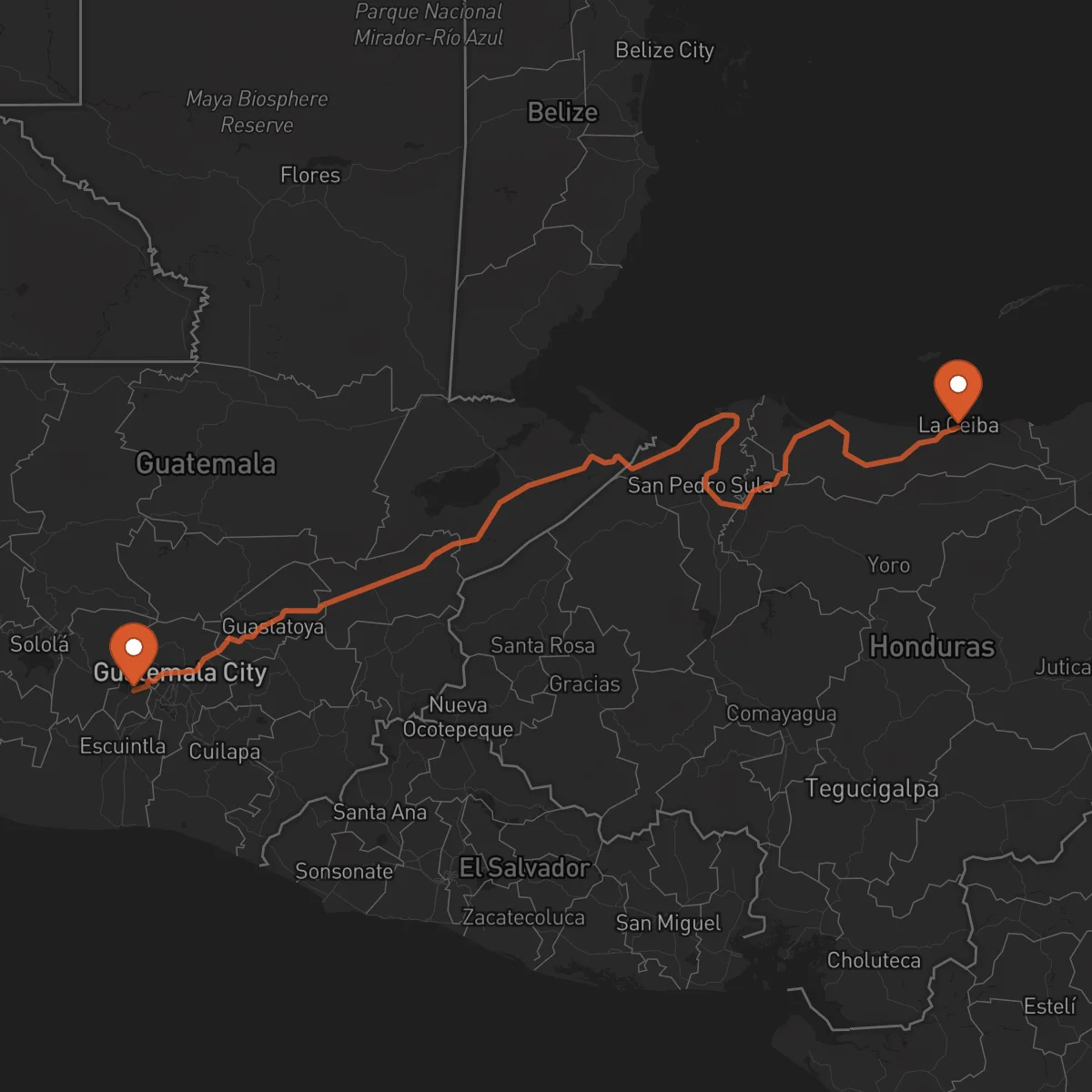 Ruta La Ceiba - Antigua Guatemala
